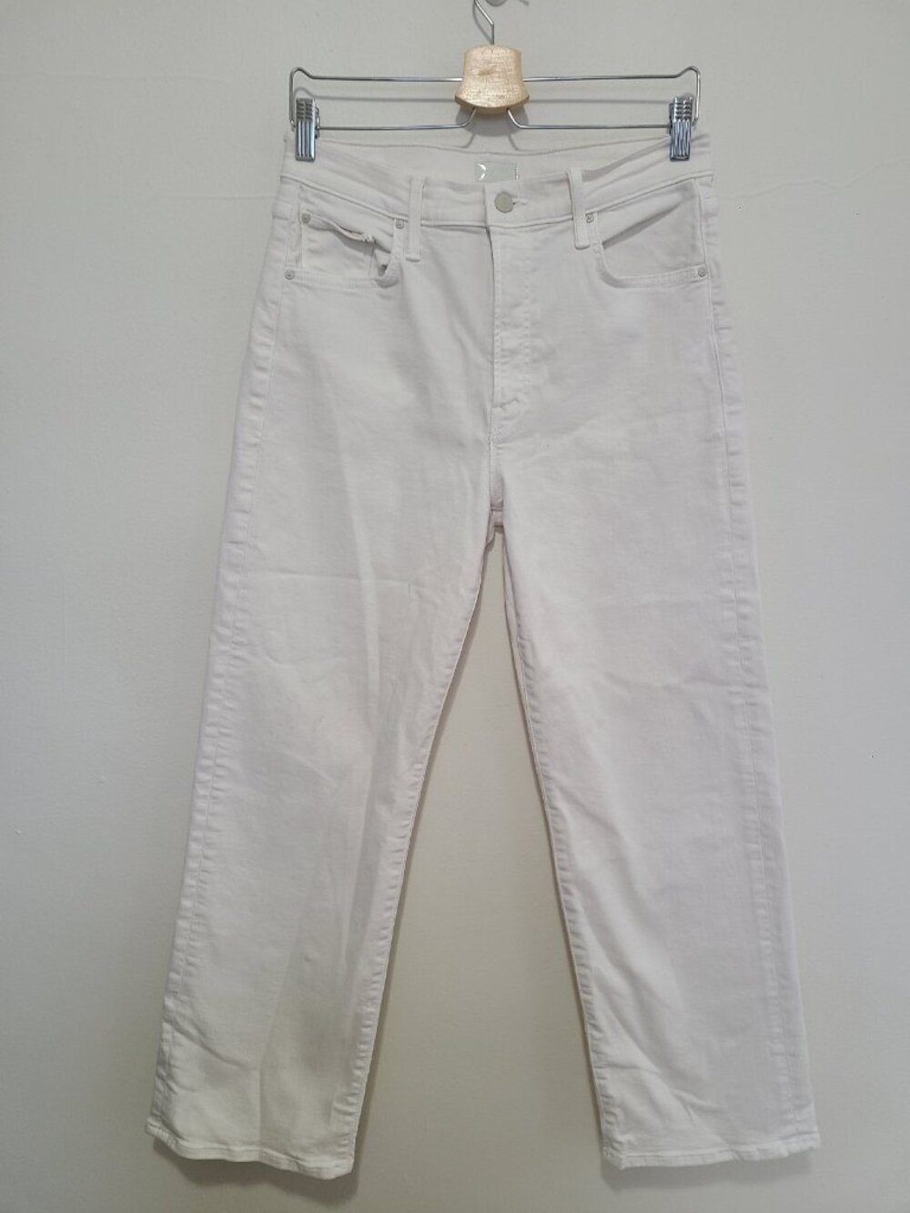 Mother The Rambler Zip Ankle Jeans Women 29 Cream Puffs